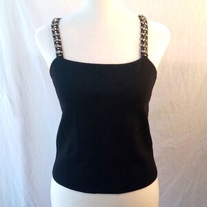 House of Harlow 1960 Embellished Straps Tank Top Size S Black
